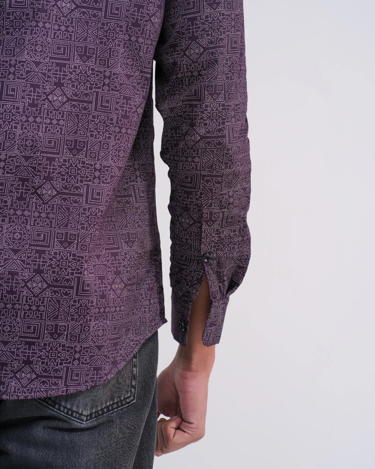 GEOMETRIC PRINT SHIRT BOXEM - PURPLE