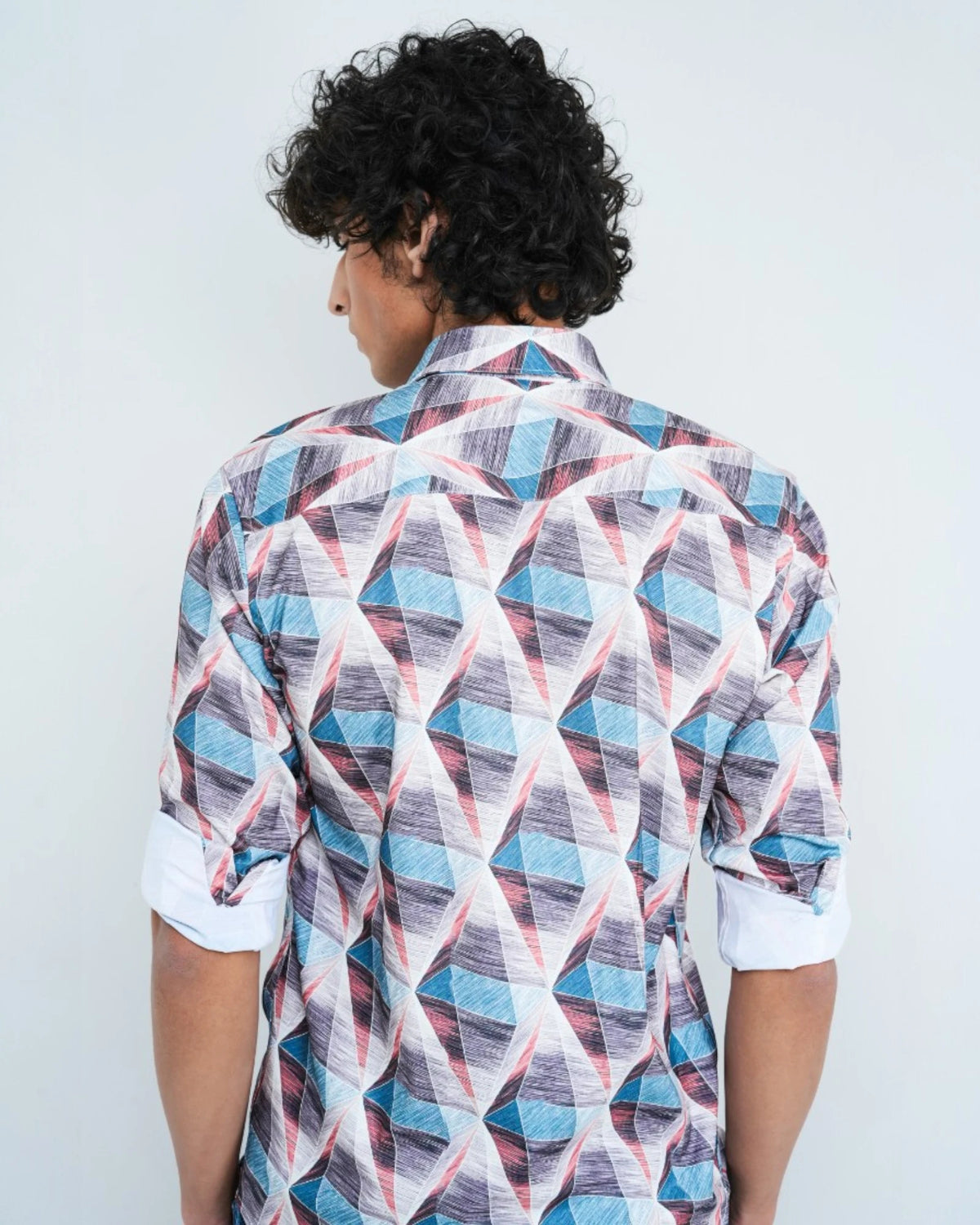 ABSTRACT PRINT SHIRT ALVIN - GREEN/GRAY