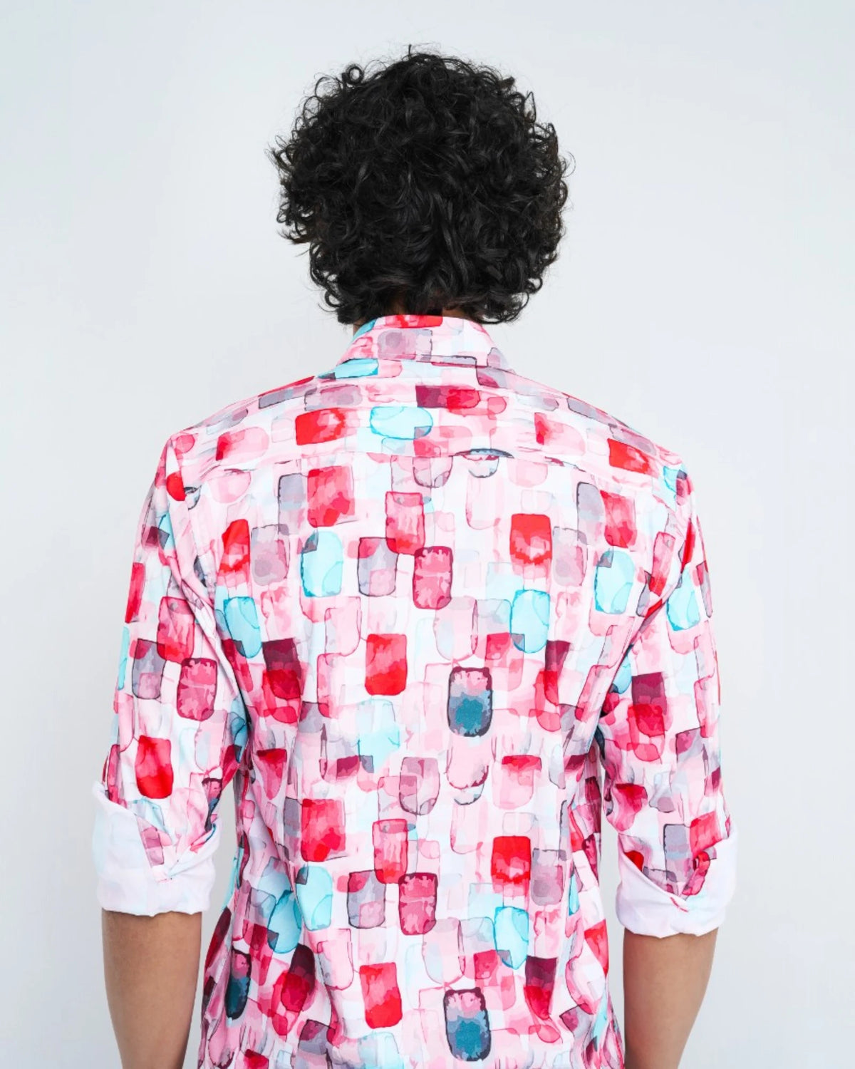 ARJAY RED ABSTRACT PRINT SHIRT