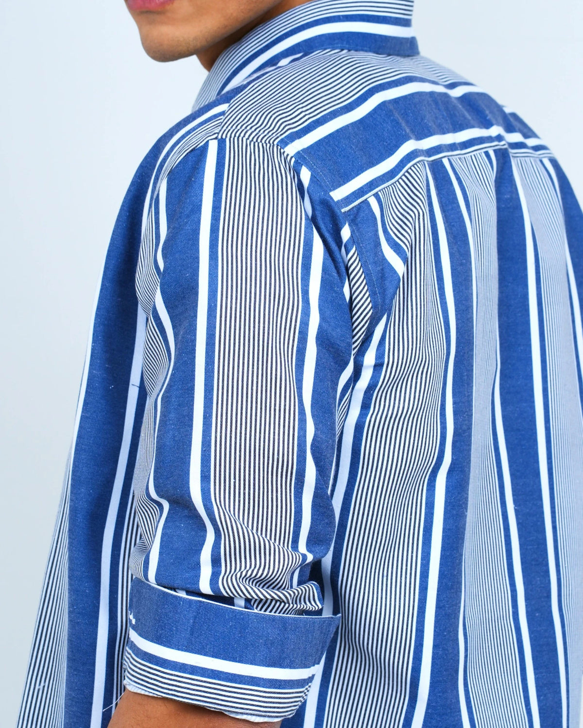 DARK BLUE CABANA STRIPE SHIRT
