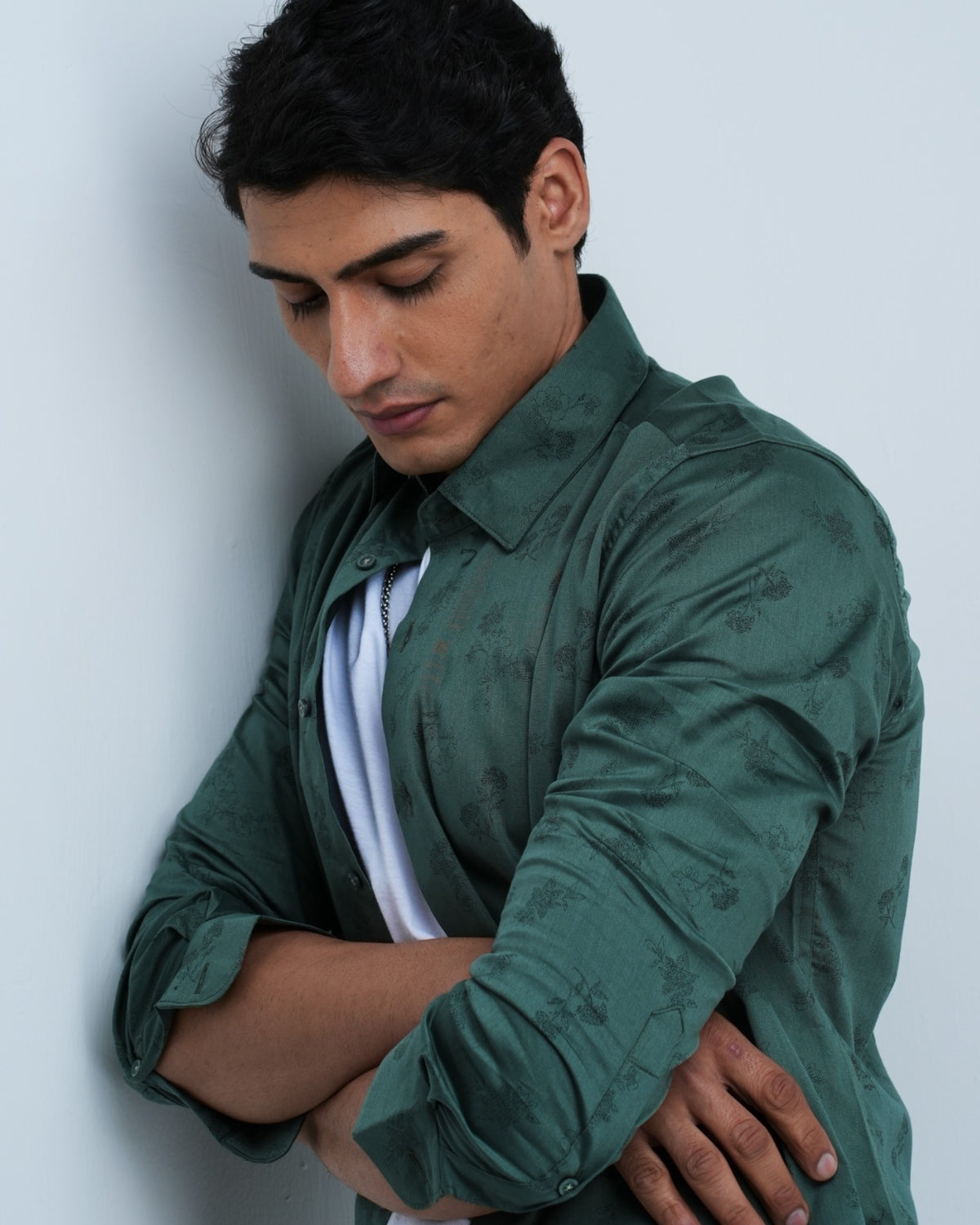 MEN'S FLORAL SATIN SHIRT