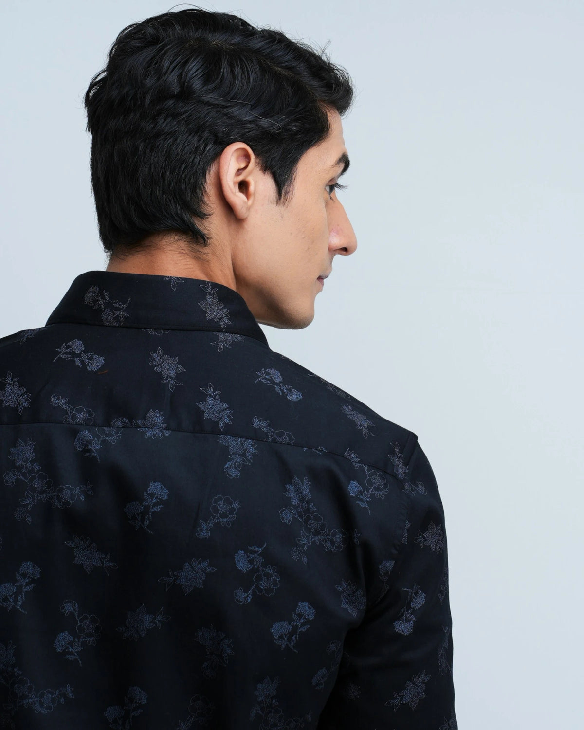 BLACK FLORAL DESIGN SHIRT