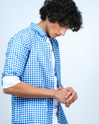 MEN'S CHECKED PRINTED SHIRT