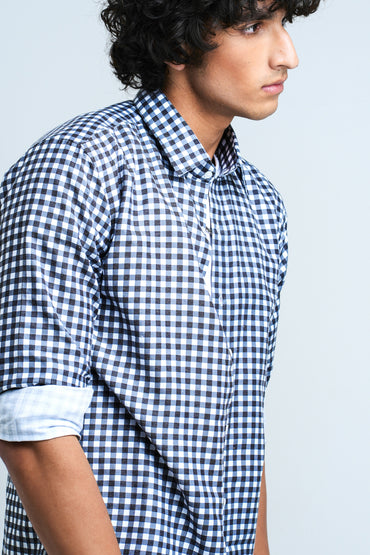 A BLACK AND WHITE CHECKED SHIRT - Revoltino - Dress to Impress