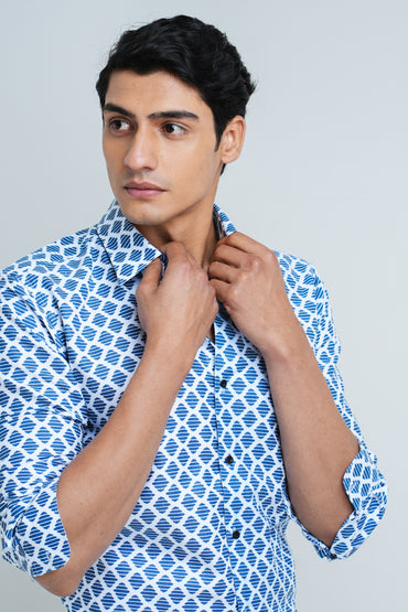 ALL OVER ABSTRACT PRINT SHIRT - Revoltino - Dress to Impress