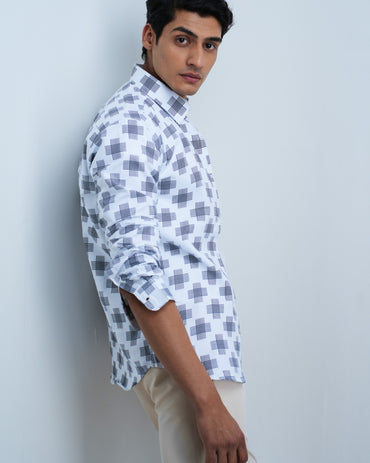 MEN'S PRINTED COTTON SHIRT