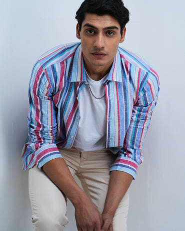 MEN'S MULTICOLORED STRIPED SHIRT